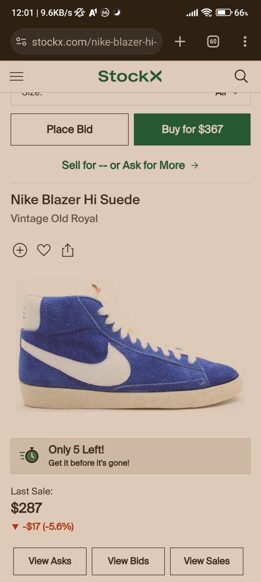 Nike Blazer High Suede Old Royal
