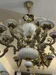Candelabru bronz masiv - portelan