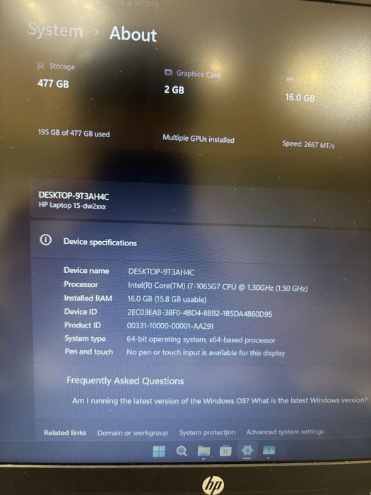 Laptop HP 15-dw2014nq, impecabil