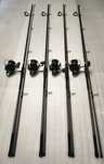 SET 4 Lansete Super Point 3.9m, 4.5lbs 2segmente + 4 Mulinete TM12000
