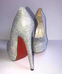 Louboutin daffodile pantofi platforma cristale swaroswki stiletto