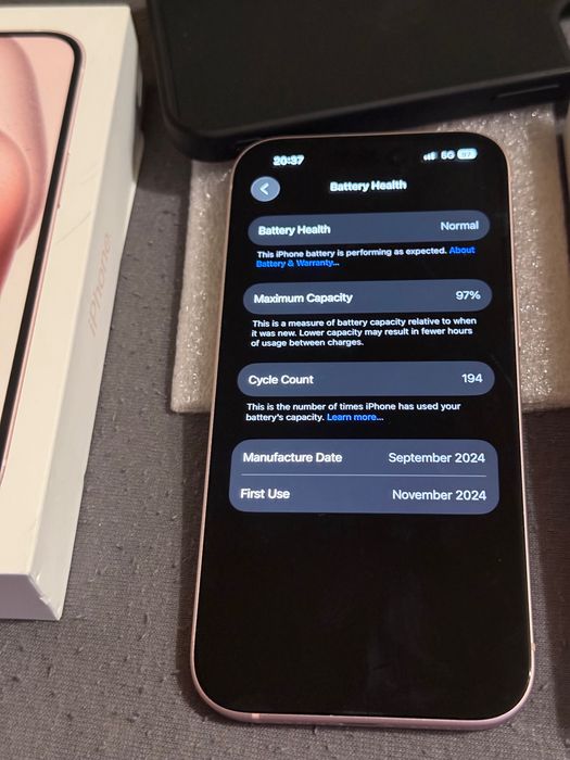 iPhone 15 Pink 128GB с гаранция 97%