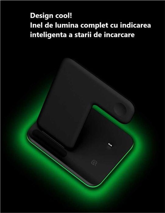 Incarcator Wireless,15 W,  Compatibilitate, Suport incarcare fara fir,