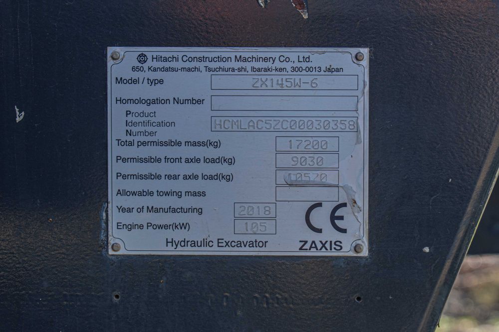 Excavator pe roti Hitachi ZX 145 SH - STOC UTILBEN