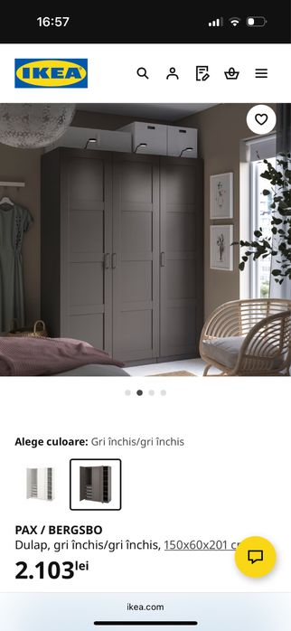 Vand urgent!! Dulap Ikea gri inchis