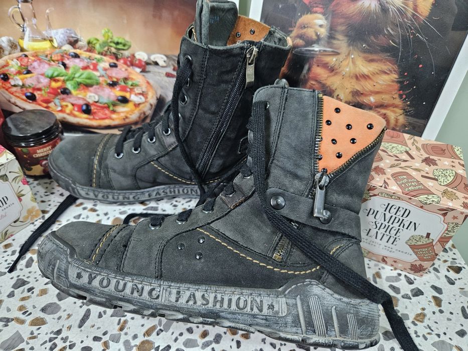 Топли боти естествена кожа N38