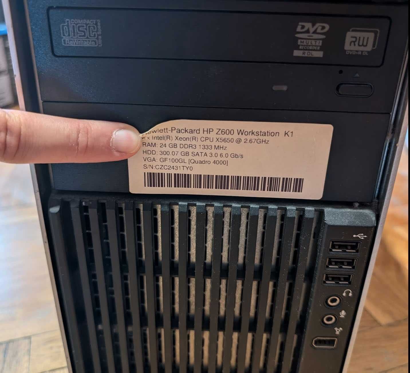 Работна станция HP Z600, 2x Intel Xeon X5650, GPU Nvidia Quadro 4000