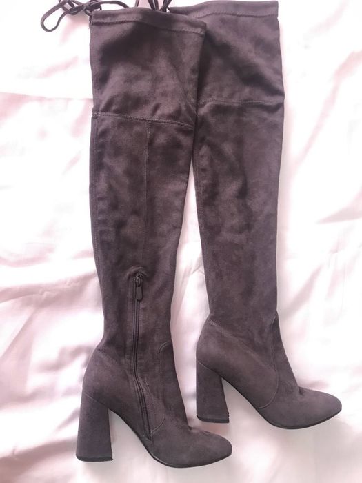 Сапоги ботфорты замша эко