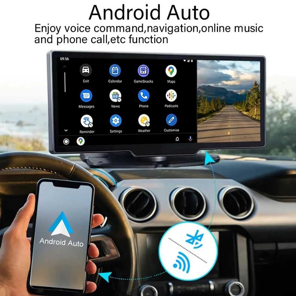 Android Carplay 10,26 Auto HD плеър FM Bluetooth Предна и задна камери