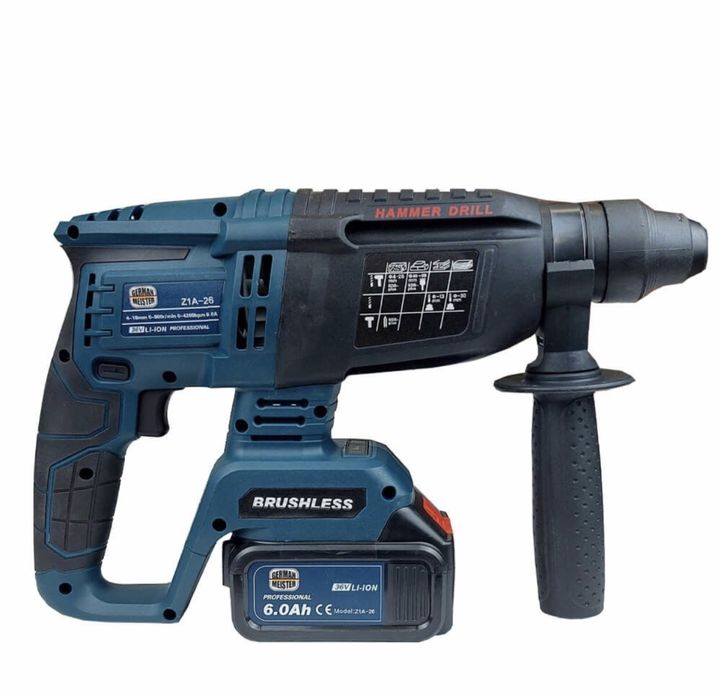 Немски Акумулаторен Безчетков Перфоратор 36V с 2 батерии 6Ah