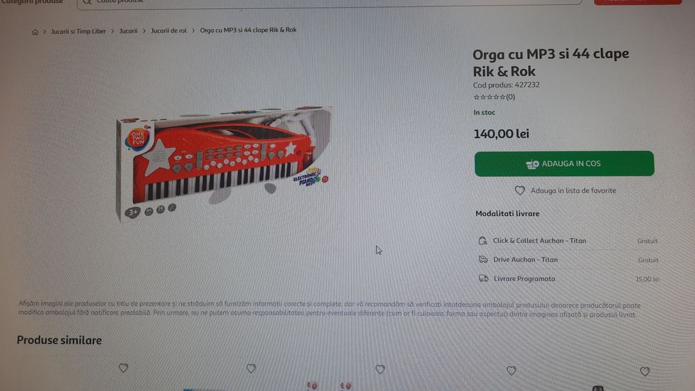 Orga cu MP3 și 44 clape