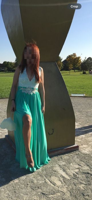 Vand rochie eleganta lunga, turcoaz, marca Atmosphere, marimea XS-S