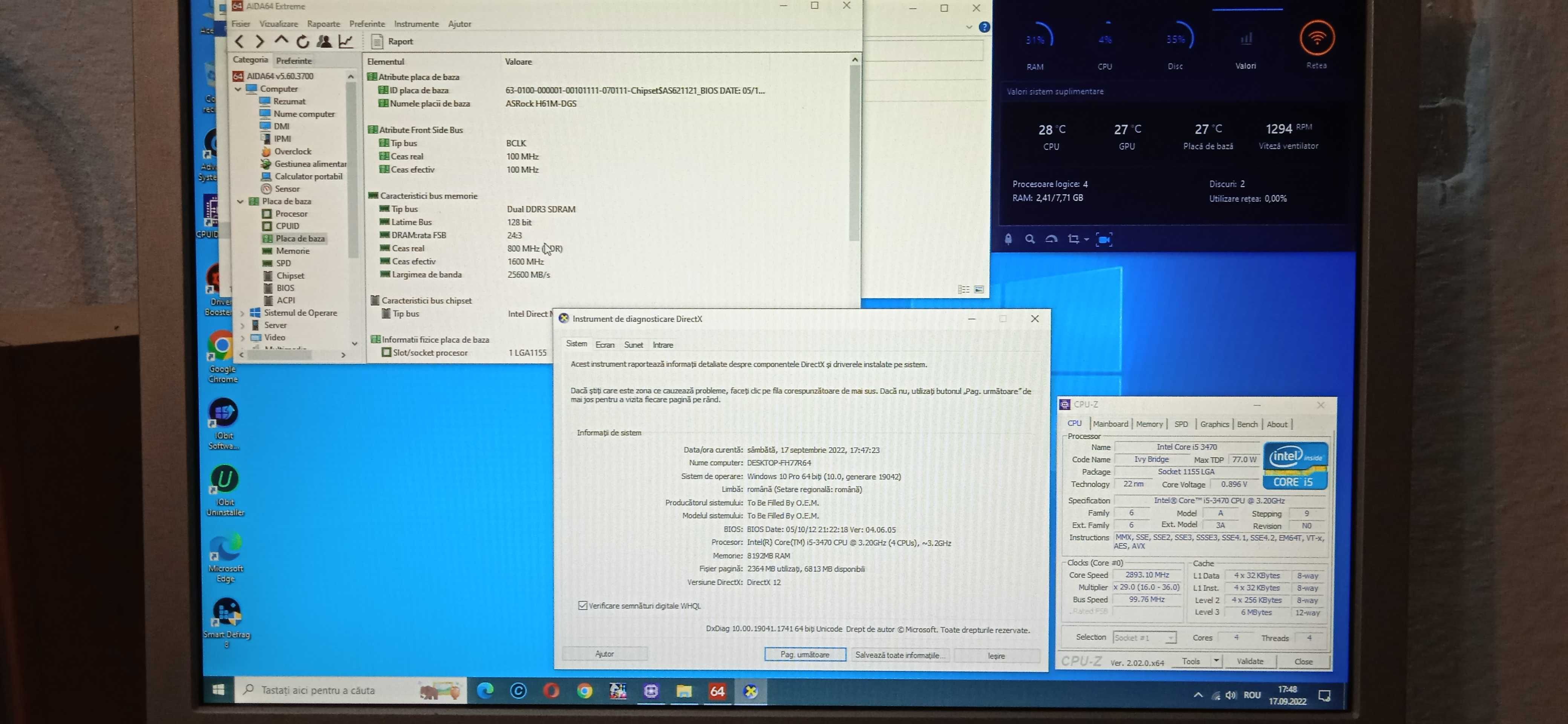 Desktop a8 3.0 gh x4 , i5 3470 si amd 2x2,7 e4400