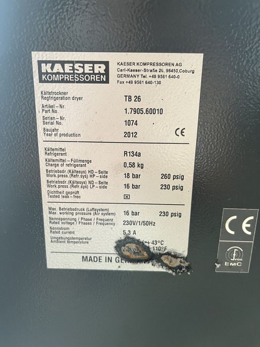 Uscator aer Kaeser  2,6 mc/min