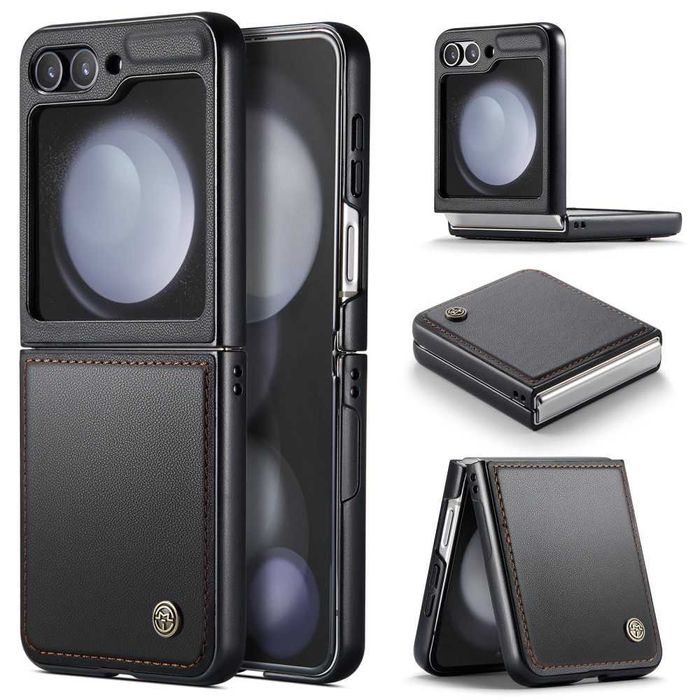 Husa premium lux flip piele+Folie SAMSUNG Galaxy Z Flip7 Flip6 Flip 5