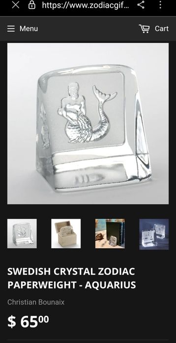 Swedish CRYSTAL zodiac aquaris Водолей