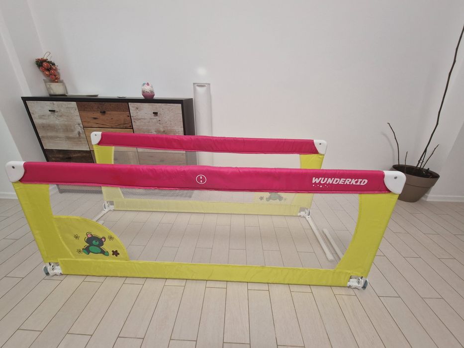 Bariera de protectie pentru pat, Wunderkid, 150x58 cm, Multicolor