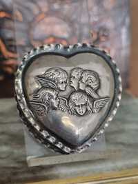 Антична сребърна кутия във формата на сърце - Ангелите На Рейнолд