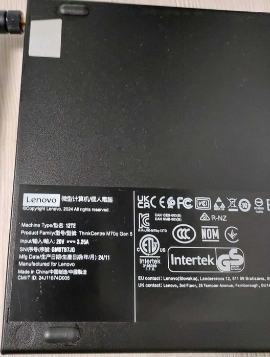 Lenovo ThinkCentre M70Q Tiny Gen.5, i3-14100T, 16GB, 512GB M2