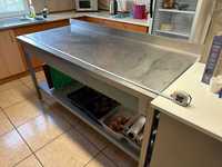 2 Mese inox cu rebord si polita, Ideal Inox, AISI 304,