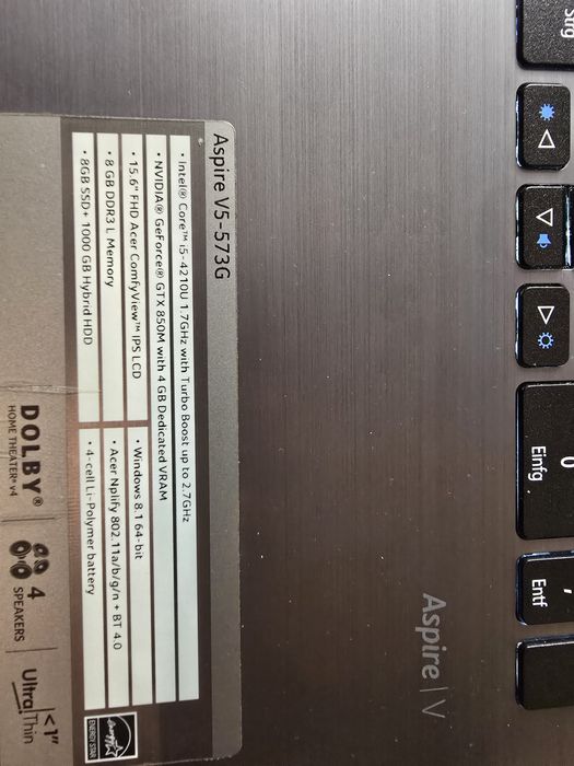 Acer Aspire V5 Game 573G Лаптоп 15.6 Windows 11