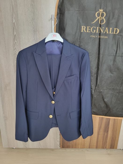 Costum din lână bleumarin cu butoni aurii REGINALD