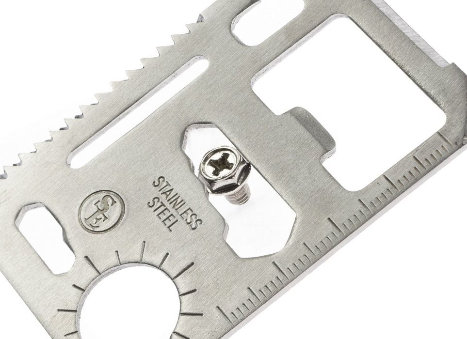 Мултифункционален Инструмент С Формата На Кредитна Карта С Кожен Калъф