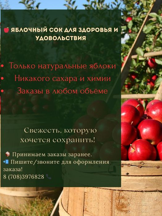Натуральный Яблочный сок, без добавления химии и сахара