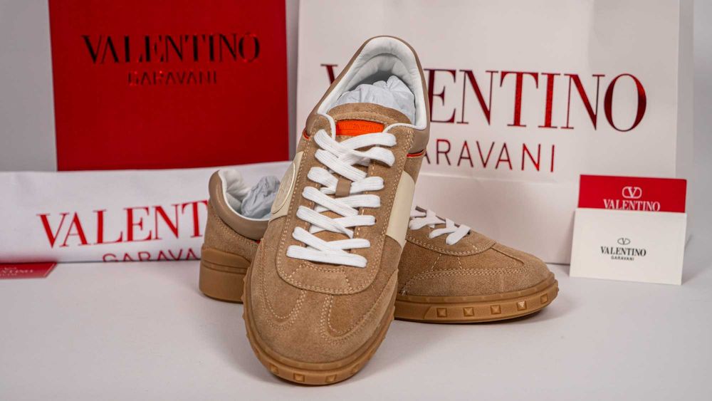 Маратонки Valentino Upvillage Low Top – Естествен Велур и NAPA Кожа