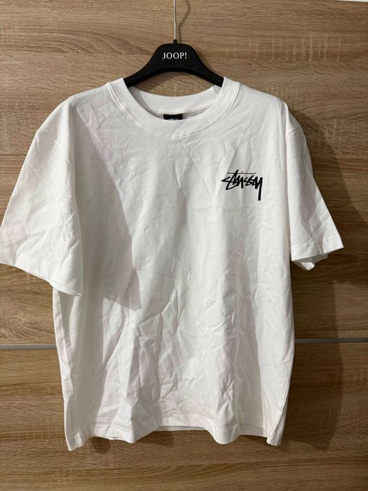 Tricou Stussy Alb Logo cu Pisicute marimea S
