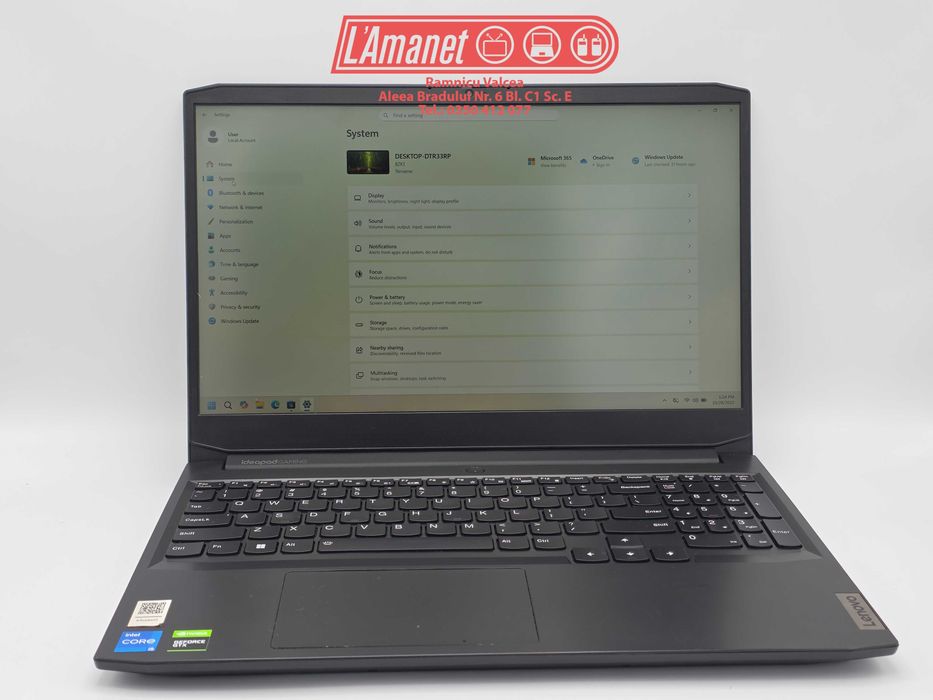 Lenovo Ideapad Gaming3 i5-11320H FHD 8GB 256GB SSD 1TB HDD GTX 1650