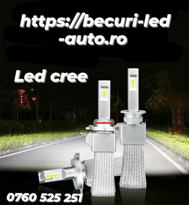 Set Două Becuri Led Cree H7 24000Lumeni/200W/Calitate Premium Gold