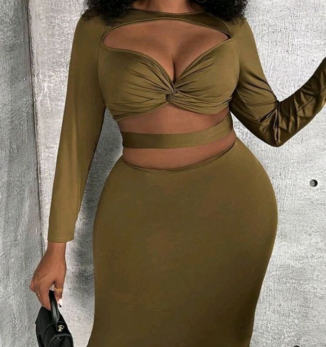 Секси зелена рокля