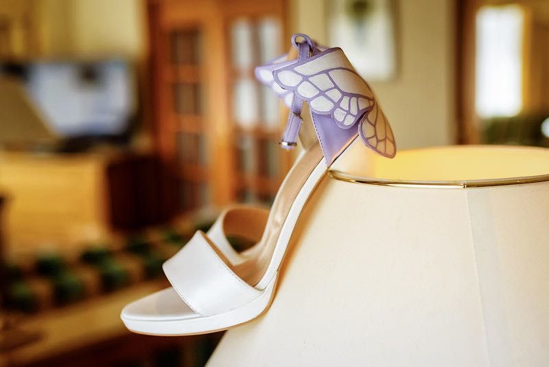 Sandale piele naturala mireasa cu fluturi