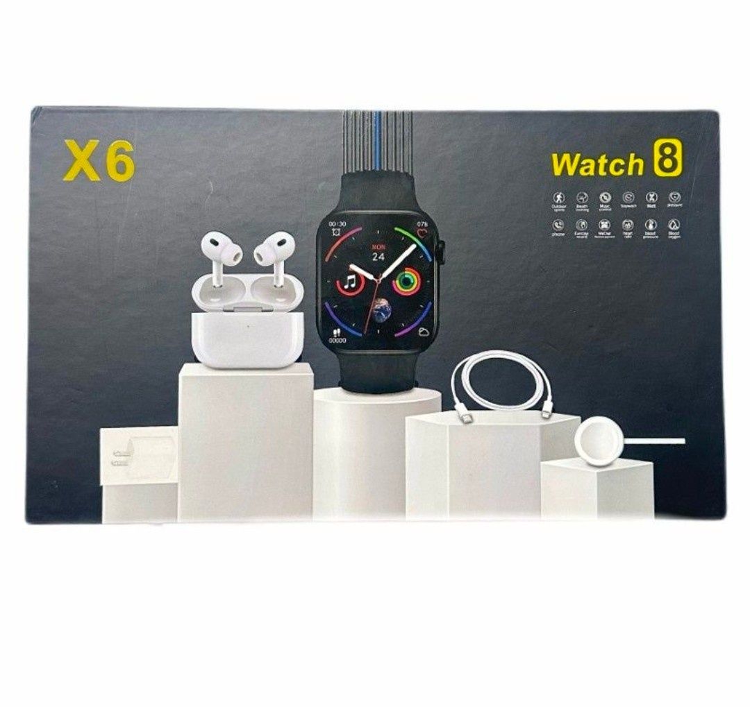 X 6 смарт часы/x 9 смарт часы /беспроводные  наушники/набор