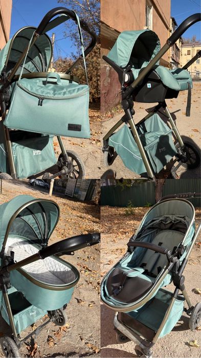 Детская каляска 3 в 1 обычная прогулочная и автолюлька + сумка
