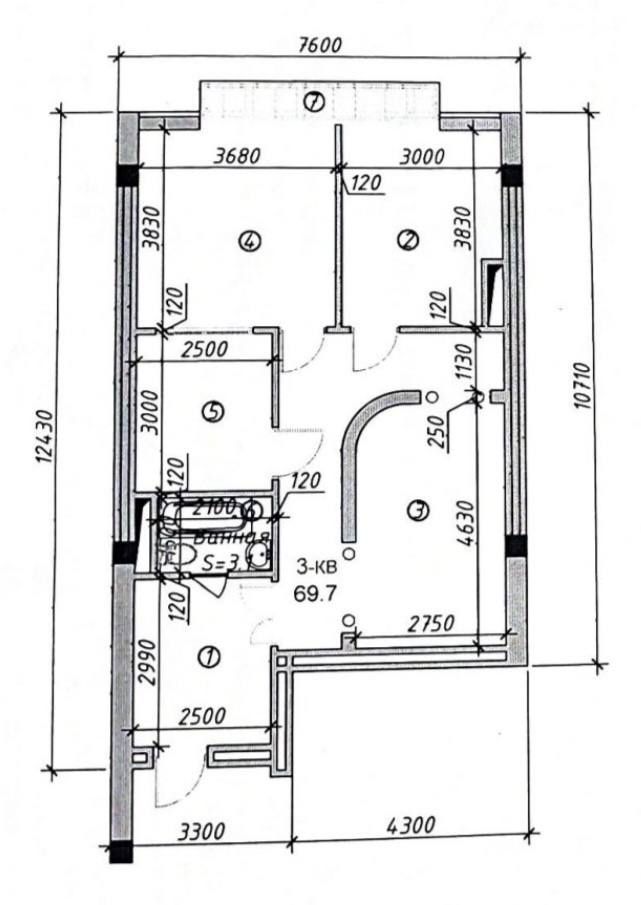 Нукусская Новостройка Nukus Avenue 2 комнатная 5 этаж, 71м2. Черновая