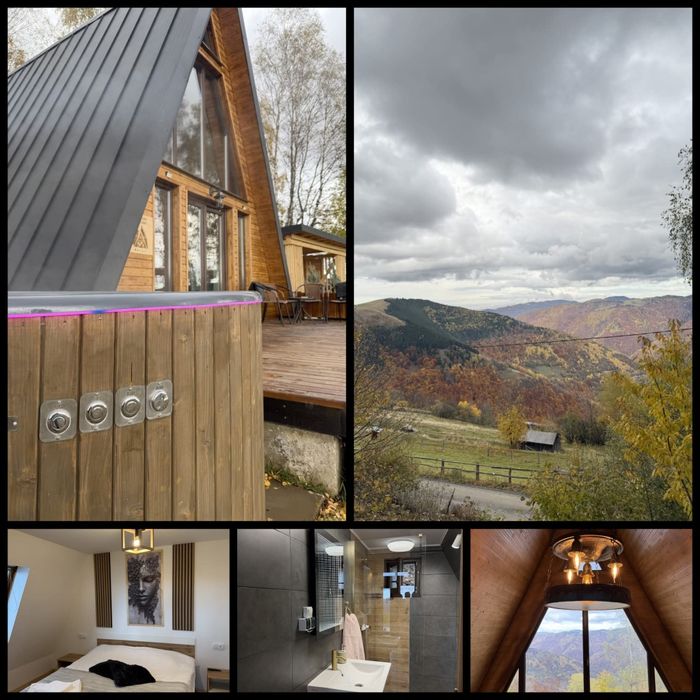 Cazare cabană Tip-A frame ciubăr/saună