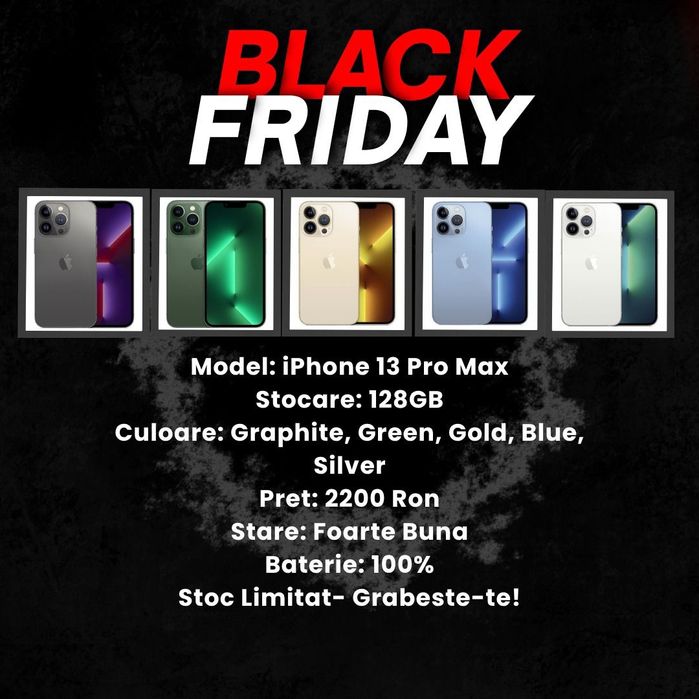 Black Friday!! iPhone 13 Pro Max Graphite/Green/Gold/Blue/Silver