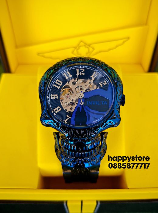 INVICTA Skull blue automatic 51 mm, Инвикта нов ръчен часовник