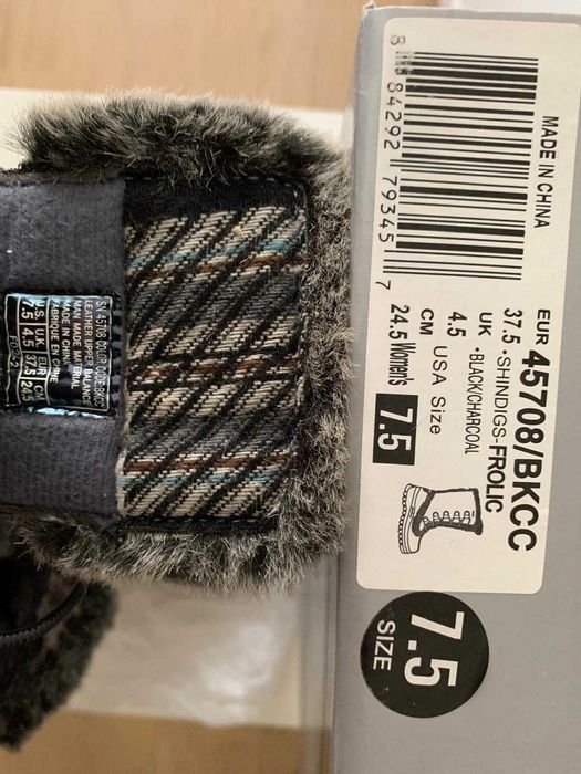 Cizme dama Skechers (snow boots) piele naturala marime 37.5 (24.5 cm)