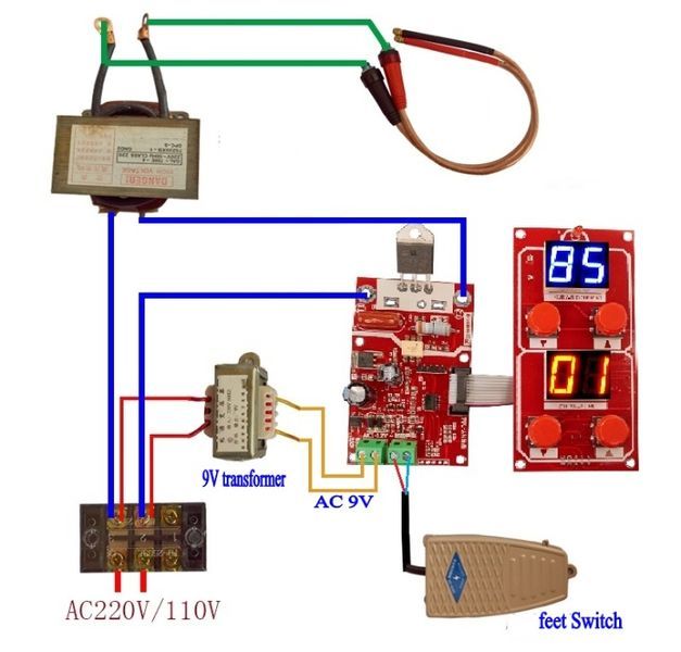 Управление контролер за точкова заварка консумативи spot welder 18650