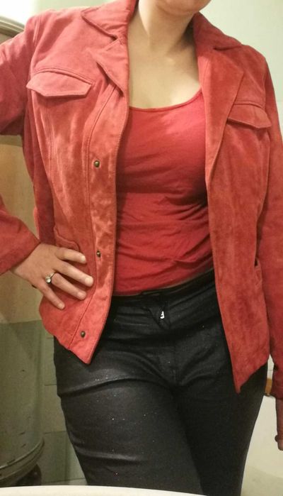 Geaca de piele autentică c&a