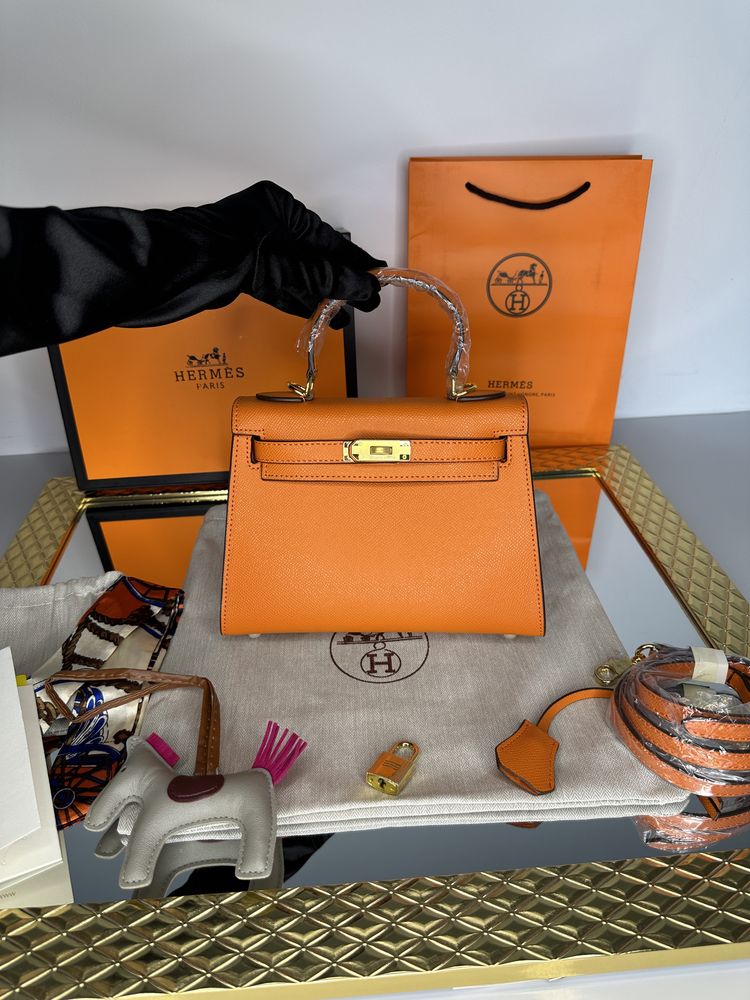 Geanta de lux HERMES Kelly 22 cm piele naturala 100% cadou 11