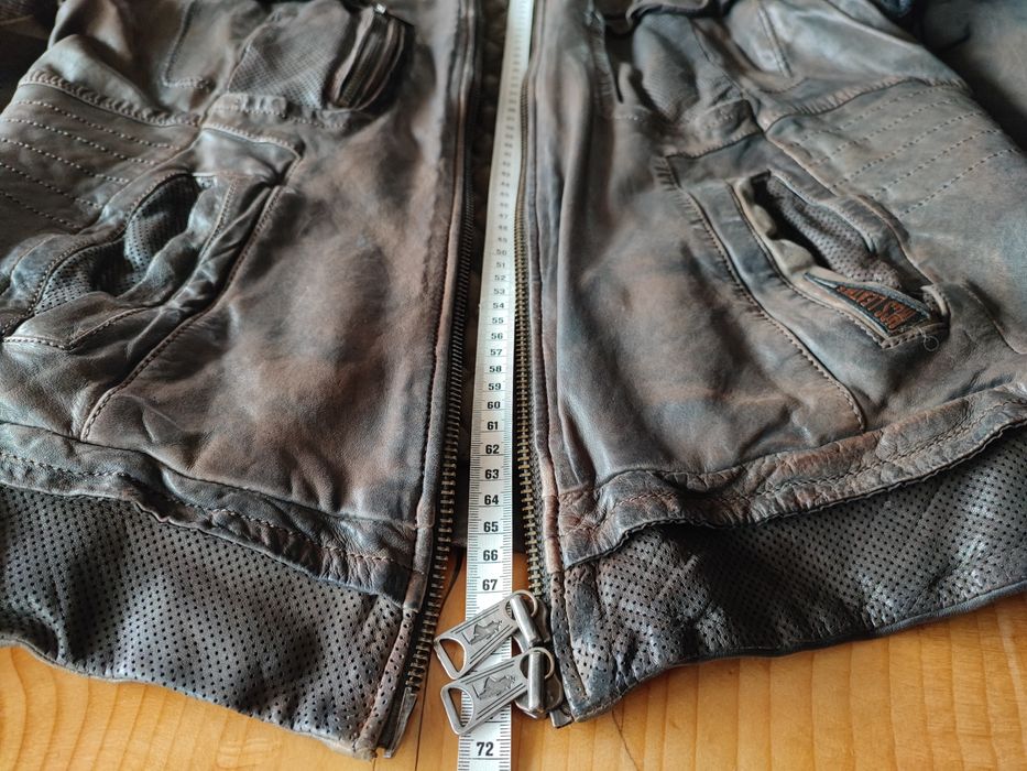 Мъжко Винтидж Cafe Racer  Mesh кожено  яке MCS Marlboro Classics Л