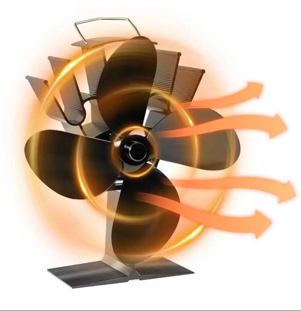 Вентилятор для отвода тепла без электричества от камина или батарей