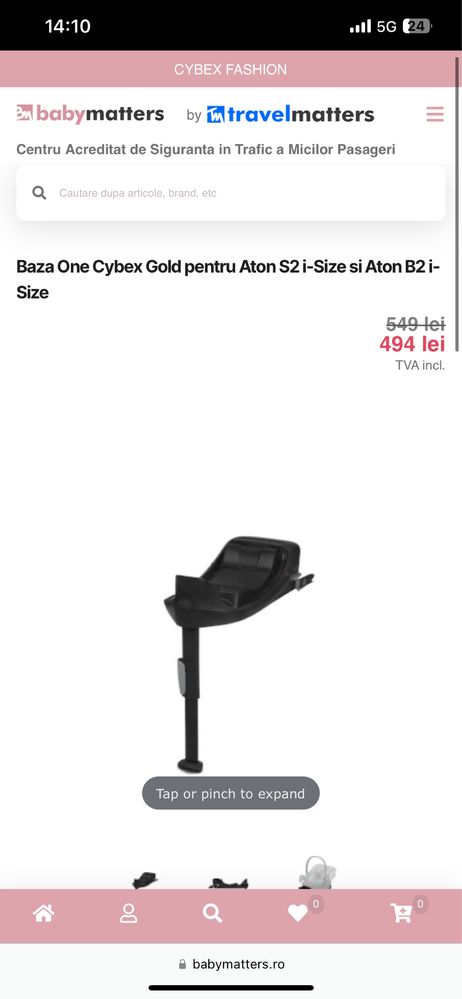 Scoica Cybex Aton S2 I-Size Baza Cybex Gold Adaptor pt carucior Melio