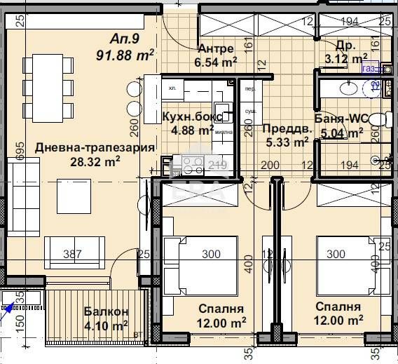 Топъл и уютен тристаен южен апартамент в Бояна