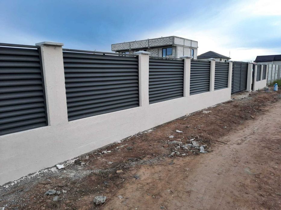 Garduri si porti din panou stil jaluzele, sipca metalica, plasa si BCA