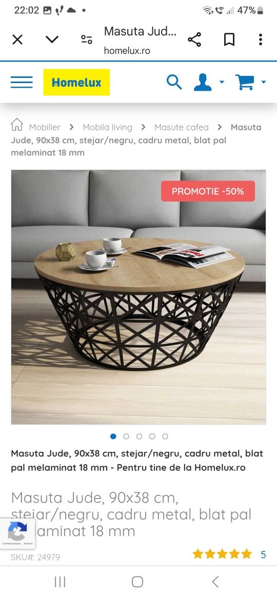 Măsuță de cafea Jude , Homelux